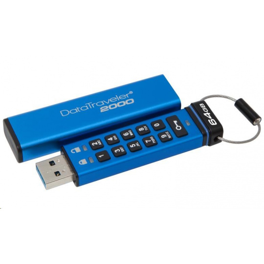 Kingston 128GB USB 3.0 DataTraveler 2000 s klávesnicí a 256bitovým šifrováním