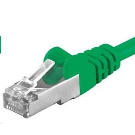 PREMIUMCORD Patch kábel CAT6a S-FTP, RJ45-RJ45, AWG 26/7 0,25m zelený