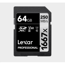 Lexar SDXC Pro 1667X UHS-II U3 R250/W120 (V60) 64GB Lexar SDXC Pro 1667X UHS-II U3 R250/W120 (V60) 64GB
