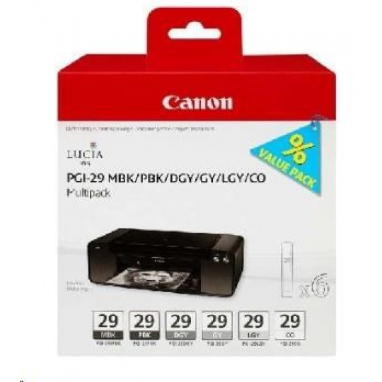 Canon BJ CARTRIDGE PGI-29 MBK/PBK/DGY/GY/LGY/CO Multi