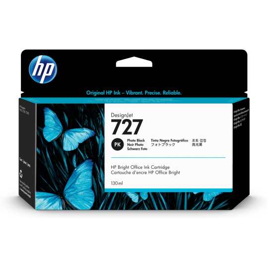 HP 727 Black Photo Ink Cart, 130 ml, B3P23A