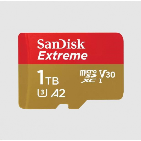 Karta SanDisk micro SDXC 1TB Extreme (190 MB/s Class 10, UHS-I U3 V30) + adaptér