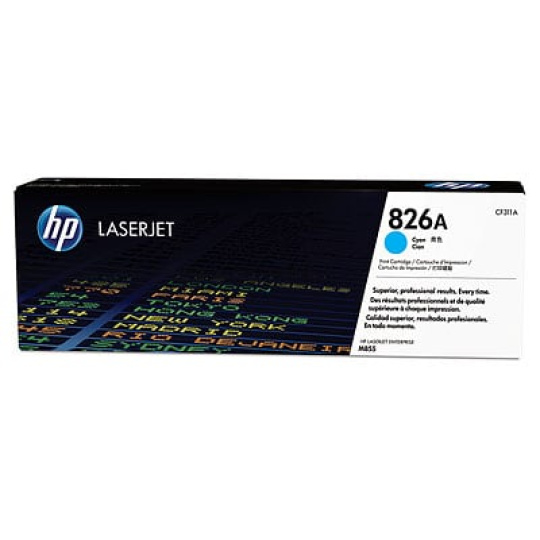 HP 826A Cyan LJ Toner Cart, CF311A (31,500 pages)