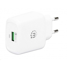 MANHATTAN USB-A nabíjačka QC 3.0 Sieťová nabíjačka - 18 W, USB-A Quick Charge™ 3.0 Port do 18 W, Europlug, biely
