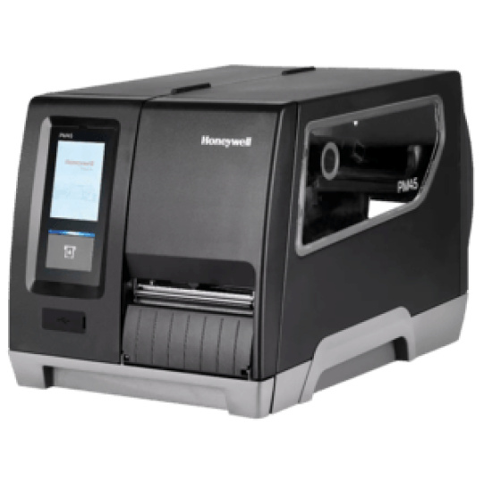 Honeywell PM45C, mega demo door, 8 dots/mm (203 dpi), peeler, disp., USB, USB Host, RS232, Ethernet