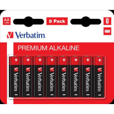 VERBATIM Alkalické baterie AA,  8 PACK , LR6 (balení 50pcs)