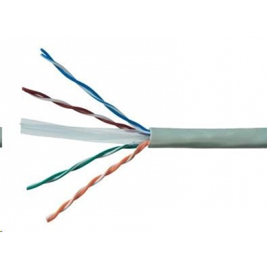 UTP kabel PlanetElite, Cat6, drát, PVC, Dca, šedý, 305m