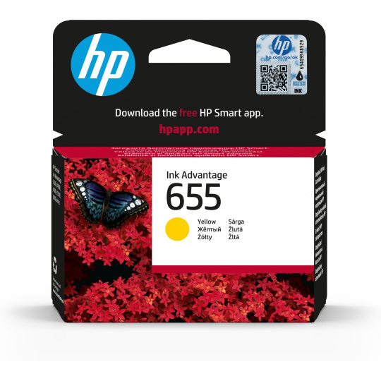 HP 655 Yellow Ink Cart, CZ112AE (600 pages)