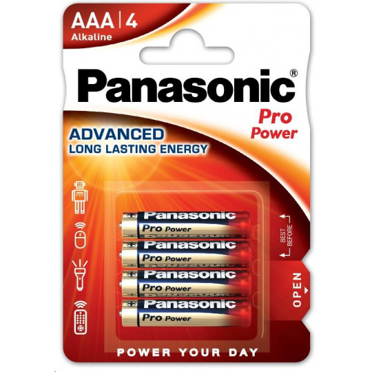 PANASONIC Alkalické baterie Pro Power LR03PPG/4BP AAA 1,5V (Blistr 4ks)