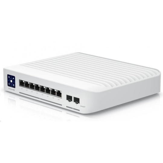 UBNT USW-Enterprise-8-PoE [8x 2.5G RJ45, 2x 10G SFP+, 120W rozpočet PoE, PoE+ 802.3af/at, 1,3" dotykový displej]