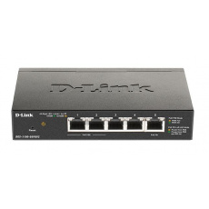 D-Link DGS-1100-05PDV2 5portový gigabitový PoE inteligentný prepínač, bez napájania - napájaný PoE, 2 porty PoE