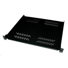 BAZAR - XtendLan 19" police s perforací 1U/400mm, nosnost 25kg, černá - poškozeno, prohnuté