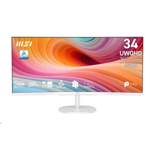 MSI LCD PRO MP341CQW, 34" 3440x1440 Curved, VA, 100Hz, 4ms, VESA 100x100mm, N/A, White