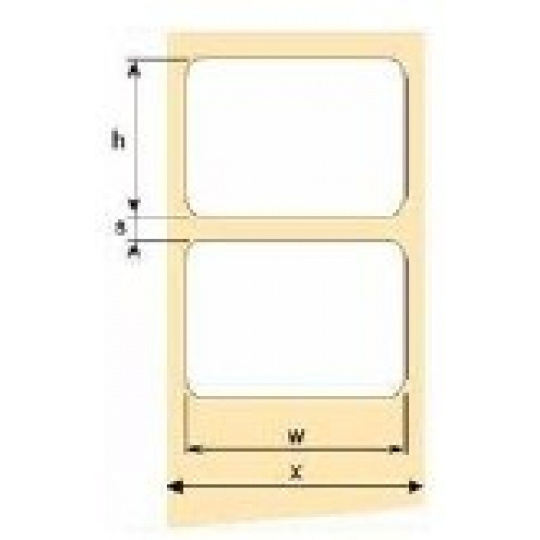 OEM samolepiace etikety 50 mm x 25 mm, biely PE, cena za 2000 ks