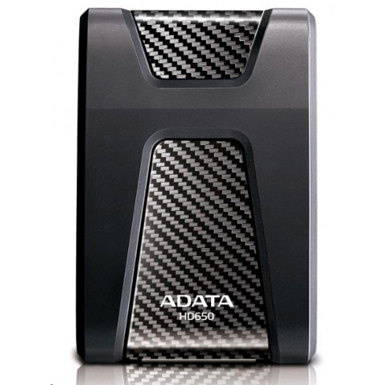 Externý pevný disk ADATA 2TB 2,5" USB 3.1 DashDrive Durable HD650, čierny (gumový, odolný voči nárazom)