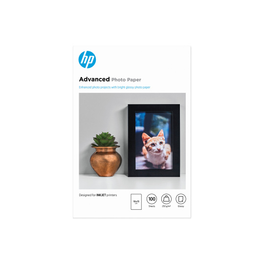 HP Advanced Glossy Photo Paper-100 sht/10 x 15 cm borderless,  250 g/m2, Q8692A
