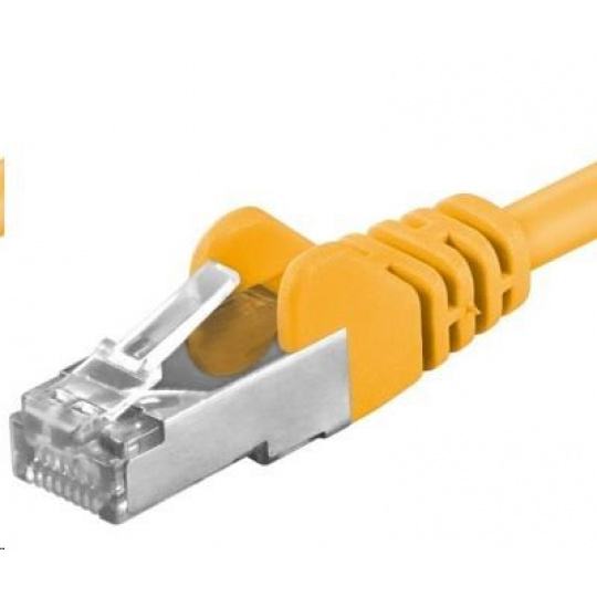 PREMIUMCORD Patch kábel CAT6a S-FTP, RJ45-RJ45, AWG 26/7 1m žltý