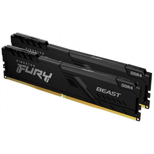 KINGSTON DIMM DDR4 32GB (Kit of 2) 2666MT/s CL16 1Gx8 FURY Beast Černá