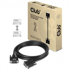 Club3D DVI-D Dual Link kábel (24+1), 3 m, obojsmerný, 28 AWG