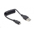 Kábel USB GEMBIRD 2.0 A-Micro B prepojka 0,60 m (čierna, krútená)