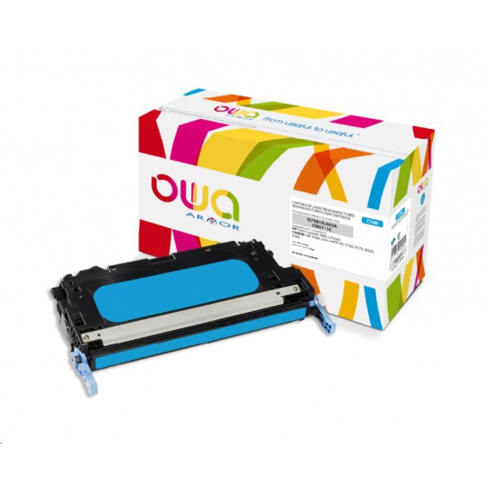 OWA Armor toner pre HP Color Laserjet 3800, CP3505, 6000 strán, Q7581A, modrá/cyan