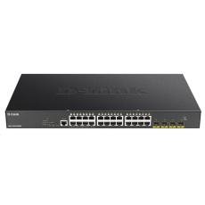 D-Link DGS-1250-28XMP 28-portový gigabitový inteligentný PoE switch, 24x GbE PoE+, 4x SFP+, PoE 370W