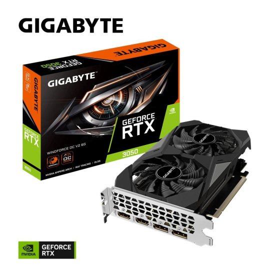 GIGABYTE VGA NVIDIA GeForce RTX 3050 WINDFORCE OC 6G V2, 6G GDDR6, 2xDP, 2xHDMI