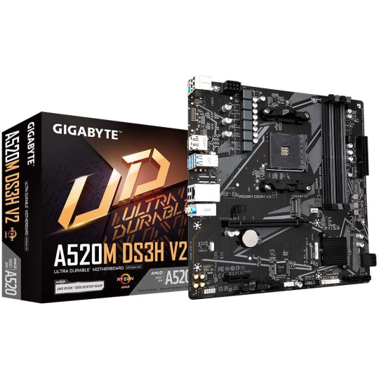 BAZAR - GIGABYTE MB Sc AM4 A520M DS3H V2, AMD A520, 4xDDR4, 1xHDMI, 1xDP, mATX - Po opravě (Bez příšlušenství) BAZAR - GIGABYTE MB Sc AM4 A520M DS3H V2, AMD A520, 4xDDR4, 1xHDMI, 1xDP, mATX - Po opravě (Bez příšlušenství)