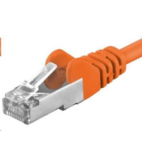 PREMIUMCORD Patch kábel CAT6a S-FTP, RJ45-RJ45, AWG 26/7 1,5m oranžový