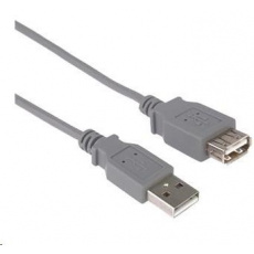 Kábel USB PREMIUMCORD 2.0 A-A 5 m, predĺženie (M/F) sivá